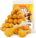 Dog Treats, Chicken Wrapped Calcium Bones Rawhide-Free Grain-Free Dog Training Treats Teeth Cleaning Chews Long-Lasting Snacks for Medium and Large Breed 10.58oz