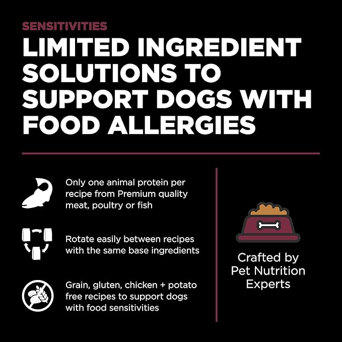 Go! Solutions Sensitivities Limited Ingredient Lamb Grain-Free Dry Dog Food, Chicken-Free Kibble Made by Experts for Sensitive Stomachs & Food Allergies, for Puppies, Adults, & Seniors, 3.5 lb Bag