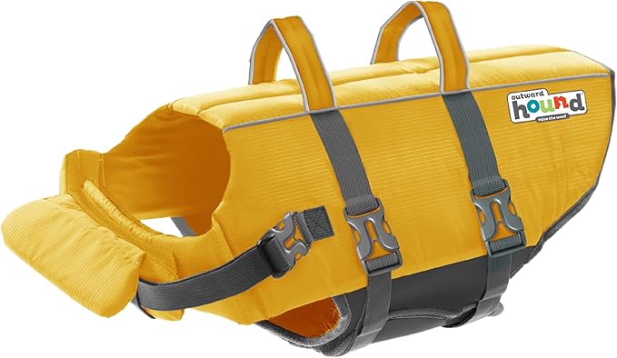 Outward Hound Granby Splash Yellow Dog Life Jacket, XL