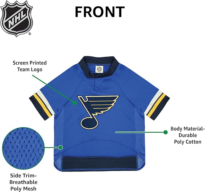 Pets First NHL St.Louis Blues Jersey for Dogs & Cats, Medium. - Let Your Pet Be A Real NHL Fan! (Pack of 2)