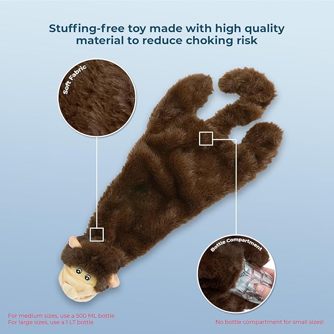 Best Pet Supplies Squeaky Dog Toys with Soft Durable Fabric for Small, Medium and Large Pets Interactive Toy for Indoor Play, Supports Active Biting and Play - Cow, Monkey, Medium
