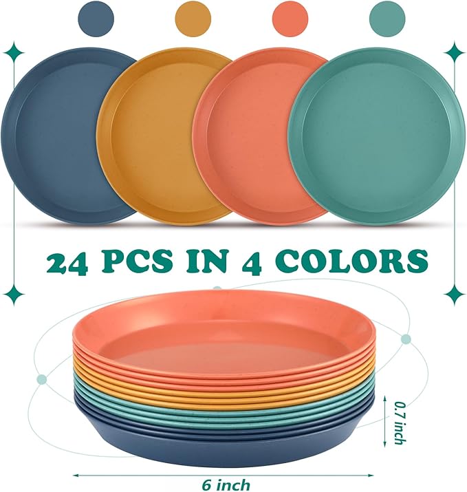 Gerrii 24 Pieces Fatigue Relief Cat Bowl 6 Inch Shallow Cat Food Dish Stray Wet Feeding Bowls Wide and Small Pet Plates for Ferrets Feral Short Legged Kitten Shelter(Elegant Color,Convention)