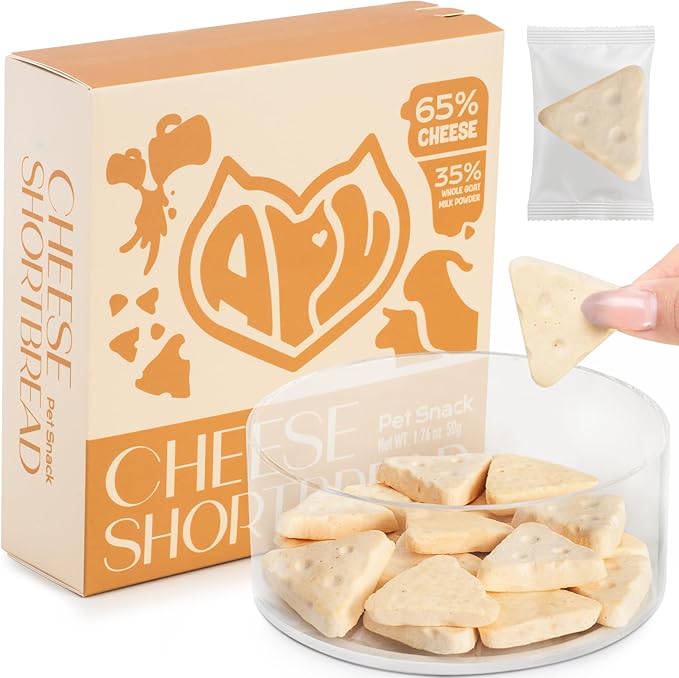 APL Freeze-Dried Cheese Treats for Dogs & Cats, 1.76 oz | All-Natural Cheese & Goat Milk Powder Recipe | Healthy Training Snacks, Food Toppers & Travel-Friendly Treats