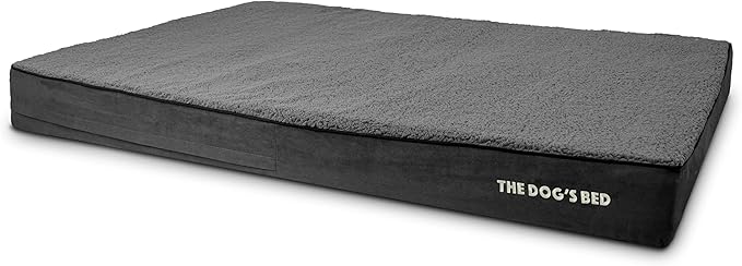 The Dog’s Bed Orthopedic Memory Foam Dog Bed for XXXL Dogs, Waterproof Washable Cover, Anti-Slip Base, Calming Surface – CertiPUR-Certified Foam, Grey Plush, 6 Inch Thick