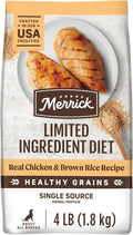 Merrick Limited Ingredient Diet Premium And Natural Kibble With Healthy Grains Chicken And Brown Rice Dog Food - 4.0 lb. Bag