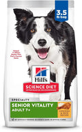 Hill's Science Diet Senior Vitality Adult 7+ Dry Dog Food, Chicken & Rice, 3.5 lb. Bag