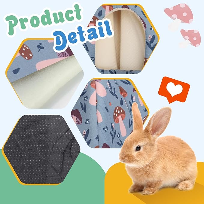 2-Pack Guinea Pig Hideout with Tunnel, Warm Lightweight Small Animal Bed, Easy to Clean Guinea Pig Bed for Rabbits Hamsters Chinchillas