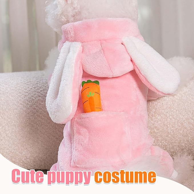 Easter Dog Bunny Costume Pet Costume Puppy Hoodies Dog Clothes Rabbit Ears Hat Outfit Halloween Party Supplies for Small Dogs Cats
