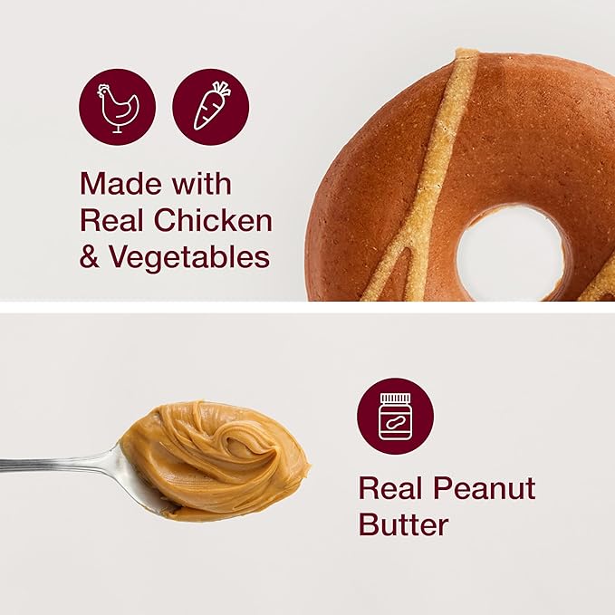 SmartBones Bake Shop Donuts with Peanut Butter, Treat Your Dog to Rawhide-Free Chews, 4 Count (Pack of 2)