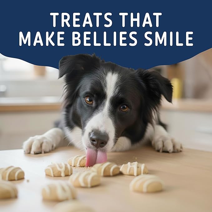 Natural Balance Yo-Gut Bites Crunchy Dog Treats with Real Peanut Butter & Banana, Greek Yogurt Drizzle, Probiotics for Digestive Support, 4.5oz Bag