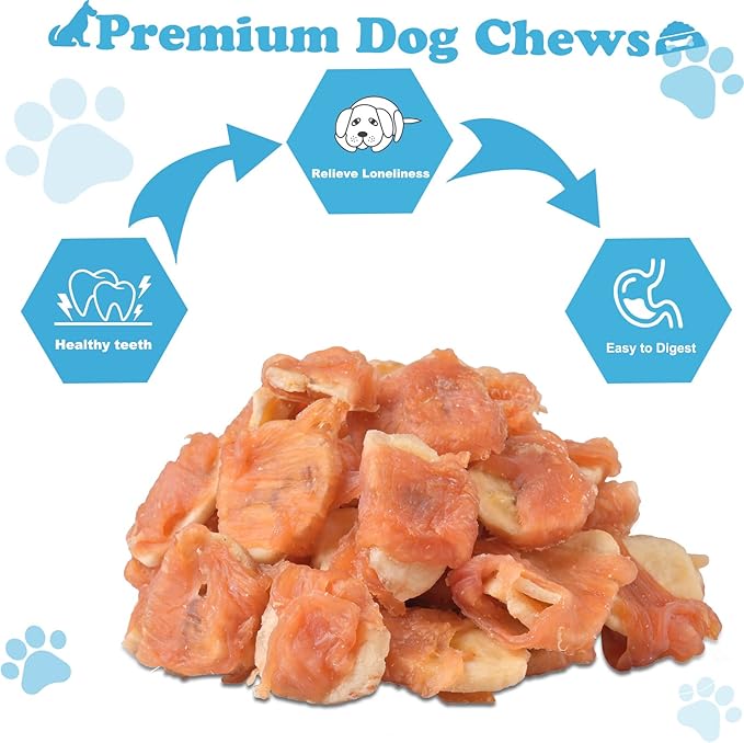 Dog Treats Chicken Wrapped Banana Dog Chews Puppy Training Snacks, Rawhide Free Treats 0.5lb/227g