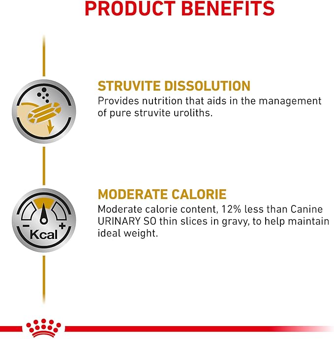 Royal Canin Veterinary Diet Canine Urinary SO Moderate Calorie Adult Thin Slices in Gravy Dog Food, 12.5 oz (Pack of 24)
