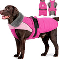 MIGOHI Snowproof Dog Coat - Thick Fleece Dog Jacket with Adjustable Collar, Keep Warm Winter Coat for Medium Dogs Cold Weather Walking Playing,Australian Shepherd,XL,Rosepink