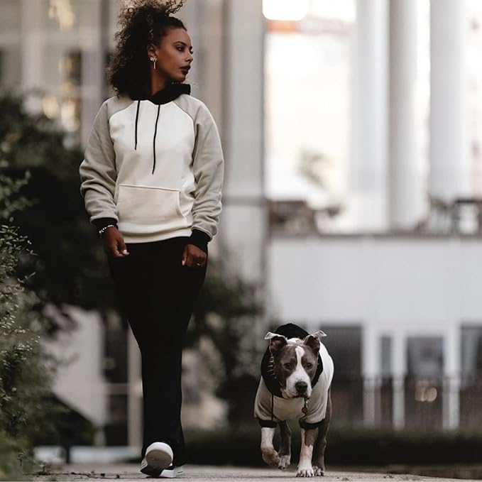 Spark Paws Dog Hoodie – Premium Dog Sweater for Small, Medium, and Large Dogs | Warm Outfits for French Bulldogs, Pitbull, Puppy, Winter Jacket Alternative - Olive Cream - L