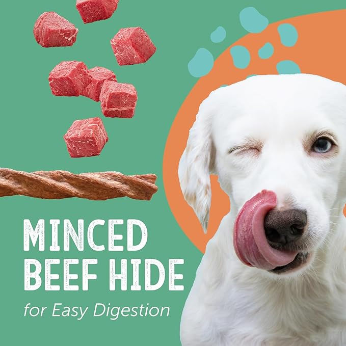 Dental Chews Twisted Sticks | for Medium and Large Dogs | USA Sourced Beef-Hide | Natural Scrubbing Action to Fight Plaque and Tartar While Refreshing Your Dog's Breath (5 Sticks, Pumpkin)