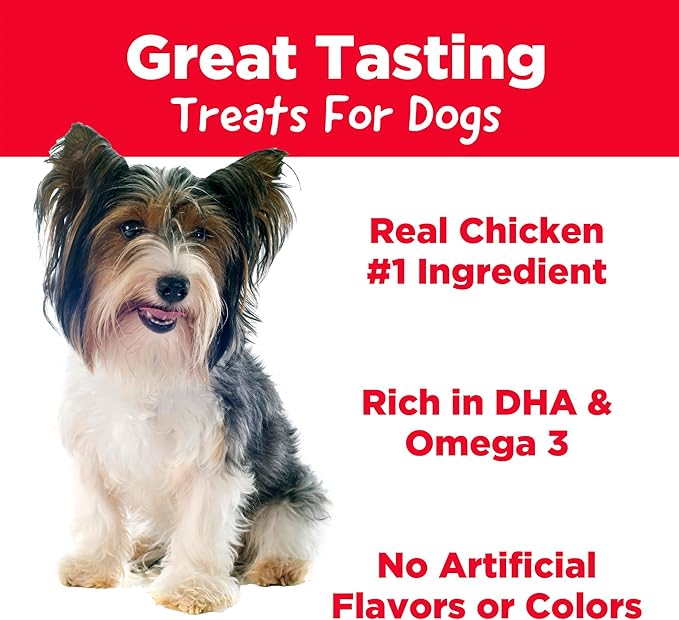 Country Kitchen Chicken Soft Chew Dog Treats, Great Tasting, Made with Real Chicken, Rich in DHA & Omega 3, 16 oz