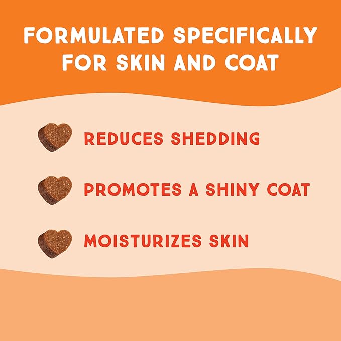 SuchGood Skin and Coat Dog Treats - 105 Count Advanced Omega Skin and Coat Support Chews for All Breed Sizes, Premium Salmon and Flaxseed Oil for Dogs - (Chicken Flavor, 3 Pack)