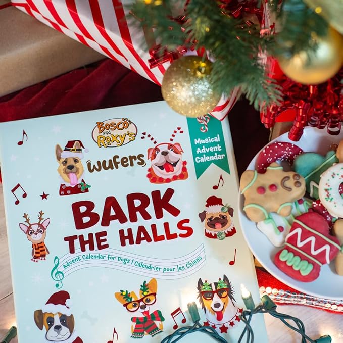 Wufers Singing Advent Calendar for Dogs | Handmade, Hand-Decorated, Dog Treats | 24 Day Countdown to Christmas for Dogs | Locally and Sustainably Sourced