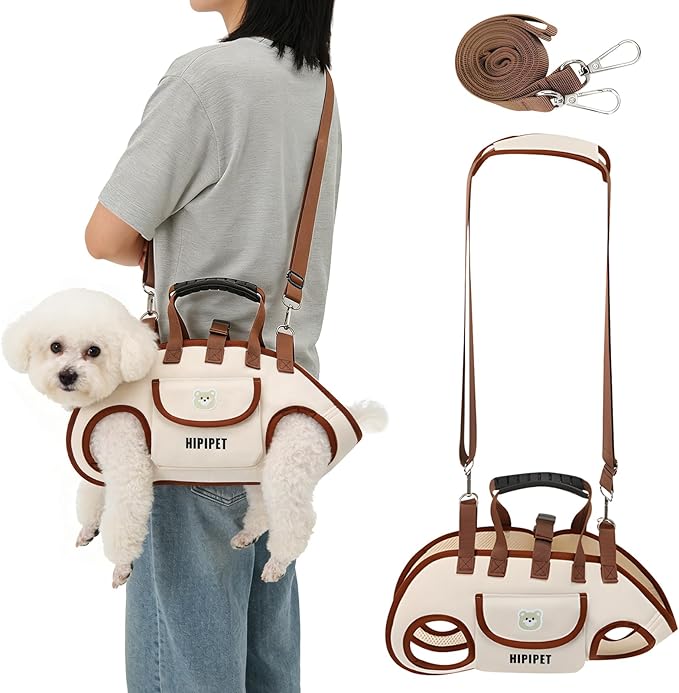DZ Duozhan Dog Lift Harness for Small Dogs, Full Body Support Sling with Adjustable Handle for Senior Injured Disabled Pets, Hands-Free Shoulder Pet Carrier (Black, X-Large)