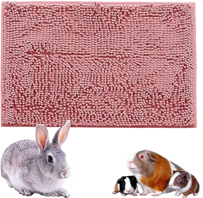 Oncpcare Long Plush Bunny Rabbit Guinea Pig Bed, Winter Warm Bunny Blanket for Rabbits, Guinea Pig Cage Liners Washable Reusable