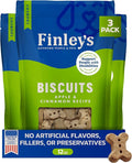 Finley's Crunchy Dog Biscuits, Apple and Cinnamon, Plant-Based Healthy Treats, Oven Baked Dog Cookies, 12oz, 3 Pack