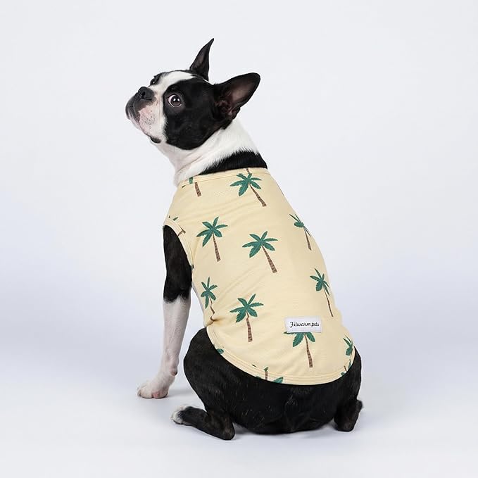 Fitwarm 2 Pack Toucan & Palm Tree UPF 50+ Sun UV Protection Dog Shirt, Lightweight Cooling Vest, Quick Dry Summer Clothes for Small Dogs Boy Girl, Pet Outfit, Green, Beige, XXL