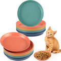 Gerrii 24 Pieces Fatigue Relief Cat Bowl 6 Inch Shallow Cat Food Dish Stray Wet Feeding Bowls Wide and Small Pet Plates for Ferrets Feral Short Legged Kitten Shelter(Elegant Color,Convention)