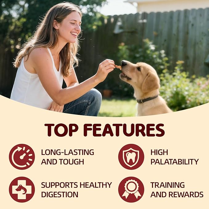 TailParty Turkey Tendons for Dogs with Fish Oil & Taurine: All Natural Dental Chews & Training Treats for Small Dogs, Long Lasting Snack for Health-Conscious Pet Owners(Bone, 8 oz)