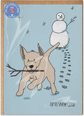 Poochie Post Edible Greeting Card for Dogs, Bacon-Flavored Dog Treat Gift with Edible Ink Pen, "Up To Snow Good" Design, Gluten & Grain Free, Made in USA