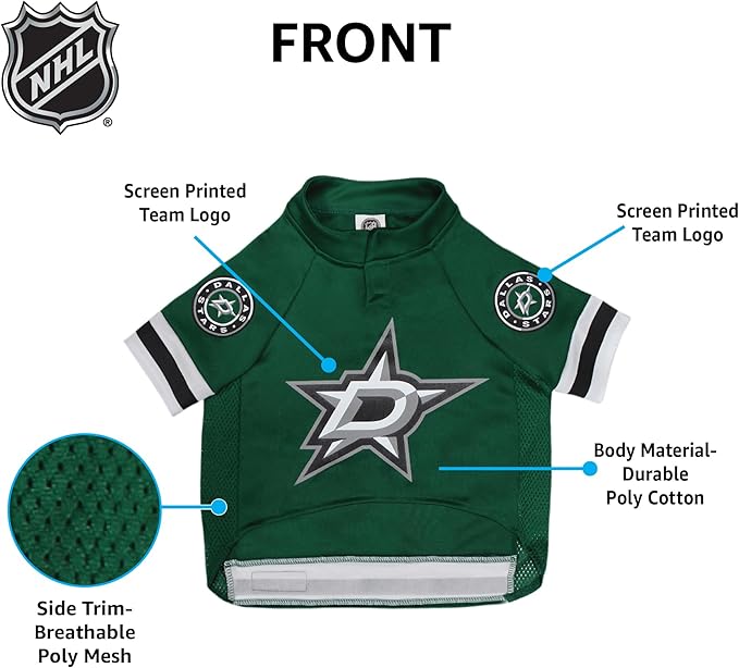 Pets First NHL Dallas Stars Jersey for Dogs & Cats, X-Large. - Let Your Pet Be A Real NHL Fan!