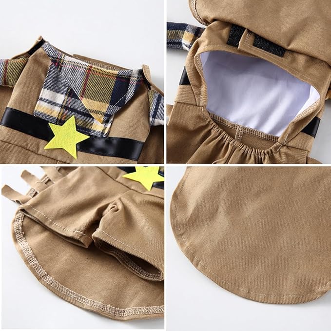 Puppy Western Cowboy Dog Costume, Pet Cosplay Clothes Halloween Christmas Funny Party Costume for Cats and Small Dogs