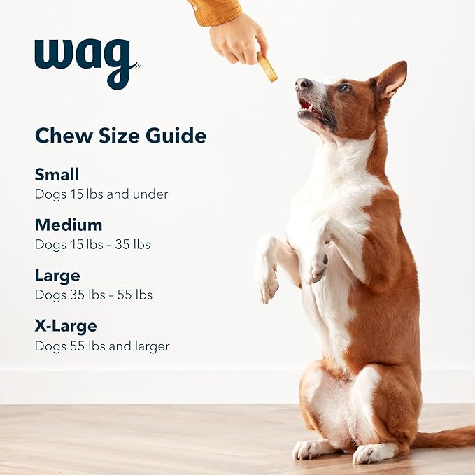 Amazon Brand - Wag Yak Cheese Himalayan Dog Chews, Dog Treats for Large Size Dogs, All Natural, High Protein for Aggressive Chewers, 35-55 lbs, 3 Count, 9.9 oz