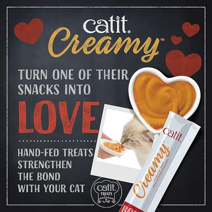 Catit Creamy Lickable Cat Treat – Hydrating and Healthy Treat for Cats of All Ages - Tuna, 10-Pack