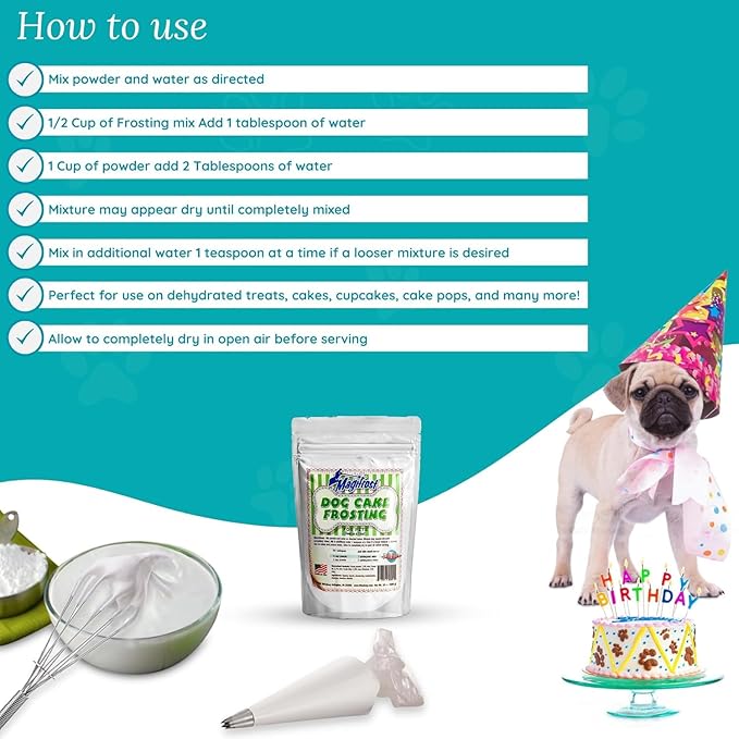 Magifrost Frosting for Dog Cake - Perfect for Homemade Cakes and Treats, Dog-Friendly, Easy-to-Use, Deliciously Smooth Texture, Safe & Healthy Ingredients (30oz)