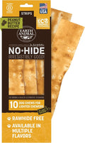 Earth Animal No Hide Strips - Natural Rawhide Free Dog Chew Strips, Peanut Butter - 10 Count Value Pack