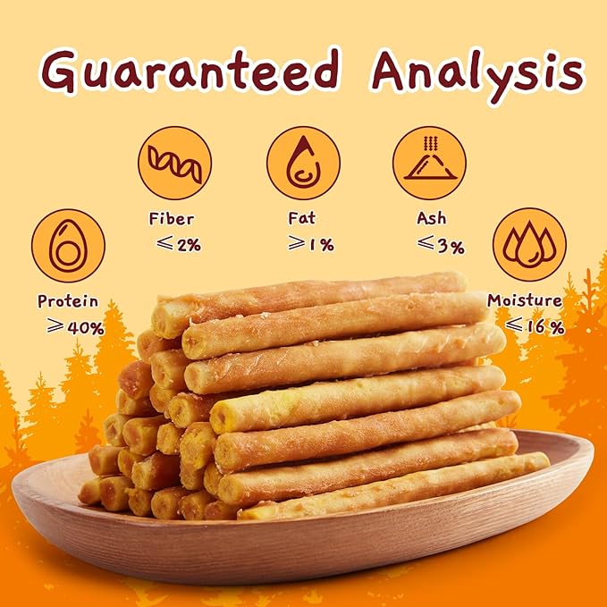 Jungle Calling 37 Count Collagen Sticks for Dogs, Chicken Flavored Chews, Long Lasting Rawhide Alternative Treats for Small Medium Dog, Healthy Chew Bones, 5 Inch