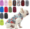 BEAUTYZOO Small Dog Sweater Fleece Vest Winter Jacket, D-Ring Leash Attachment for XS S Puppy Medium Sized Breeds Dogs, Cold Weather Dog Clothes Windproof Keep Warm, Grey Bones Paw L