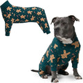 Spark Paws Dog Christmas Pajama, Dog Recovery Suit Male, Onesie, Ultra-Soft and 4-Way Stretch, for Small Medium and Large Breeds - Gingerbread Man - 3XL