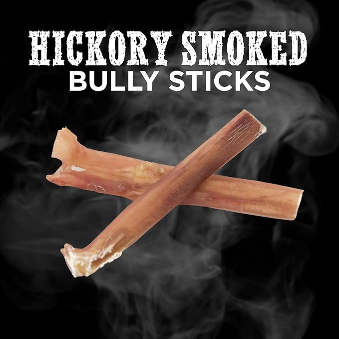 Best Bully Sticks Hickory Smoked 4 Inch Bully Sticks - 8 oz (Pack of 1) - Natural, Smoky, Grain and Odor-Free, No Additives