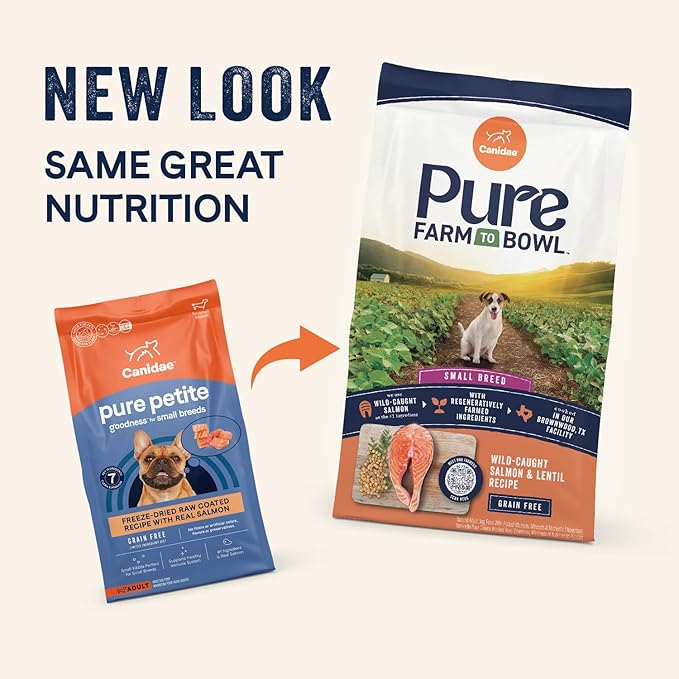 Canidae Pure Farm to Bowl Small Breed, Wild-Caught Salmon & Lentil Recipe, 10 lbs.