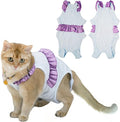 Cat Recovery Suit,Kitten Onesie After Surgery,E-Collar Alternative for Abdominal Wound and Skin Diseases,Soft Breathable Bodysuit After Spay（Blue-l）