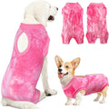 Lukovee Recovery Suit for Dogs, Onesie Surgery Recovery Suit for Female Male Dogs, Abdominal Wounds Cone E-Collar Alternative Prevent Licking Spay Recovery Suit (Pink,Small)