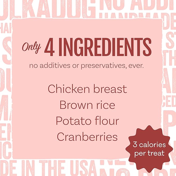 Polkadog Henny Penny Chicken & Cranberry Crunchy Training Bits - All Natural, Limited Ingredient, Premium Training Treats for Dogs. Great for Allergies, Handcrafted in USA - 7oz (1pk)