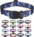 Dog Collar with Bohemia Floral Tribal Geometric Patterns - Soft Ethnic Style Collar Adjustable for Small Medium Large Dogs(Floral Blue,XS)