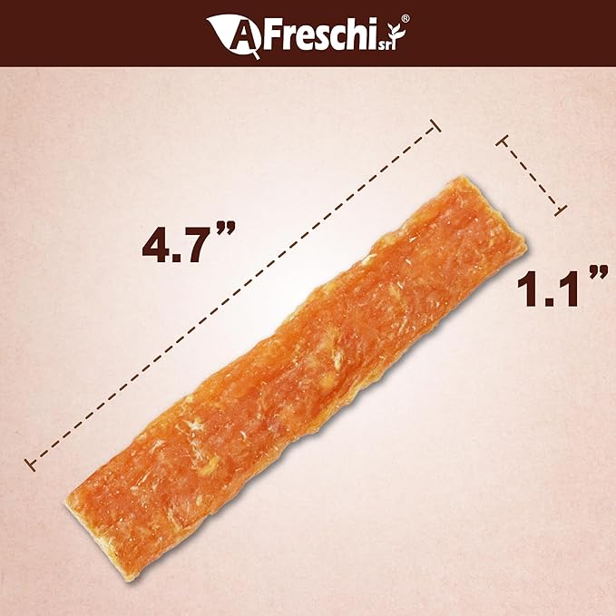 A Freschi srl Soft Chicken Dog Treats, All Natural, High-Protein, Healthy & Easily Digestible, Grain-Free Puppy Chews, Human Grade Training & Rewards Dog Snacks, Jerky Cuts, 16 oz Pack