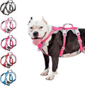 Huntboo Escape Proof Dog Harness, Escape Artist Harness, Reflective Harness with Padded Handle, Breathable, Durable, Adjustable Vest for Medium Dogs Walking, Training, and Running Gear (Rose red,XL)