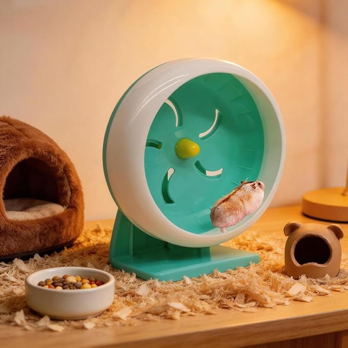 GKYZBB Hamster Wheel, 7 inch Silent Hamster Exercise Running Wheel with Stand,Pet Small Animals Exercise Running Toys,Adjustable Quiet Spinner for Guinea Pigs, Sugar Gliders, Gerbils