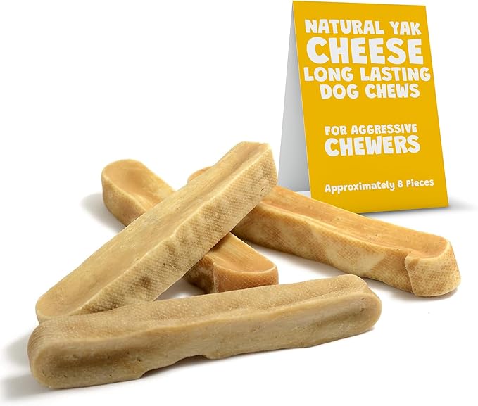 Yeti Dog Chew Yak Cheese Himalayan Dog Chews Long Lasting, Healthy, for Large, Medium and Small Dogs, Yak Bones for Dogs, Natural Yak Cheese Dog Chews, X-Large, 3 lb, Approx 8 Pcs