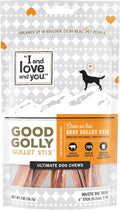 "I and love and you" Good Golly Beef Gullet Sticks - Grain Free Dog Chews, 100% Beef Treats for Dental Health, Free Range & Grass Fed Beef, 5 Pack of 6-Inch Sticks