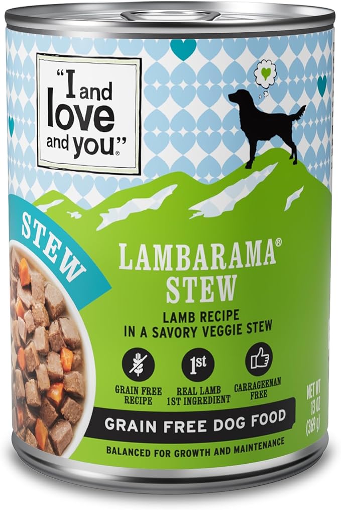I AND LOVE AND YOU Wet Dog Food - Lambarama Stew - Lamb Recipe, Grain Free, Filler Free 13 Ounce (Pack of 1)